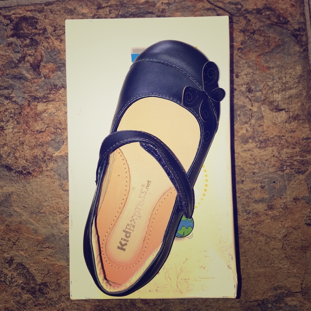 KidExpress Tasha Navy Leather Shoe